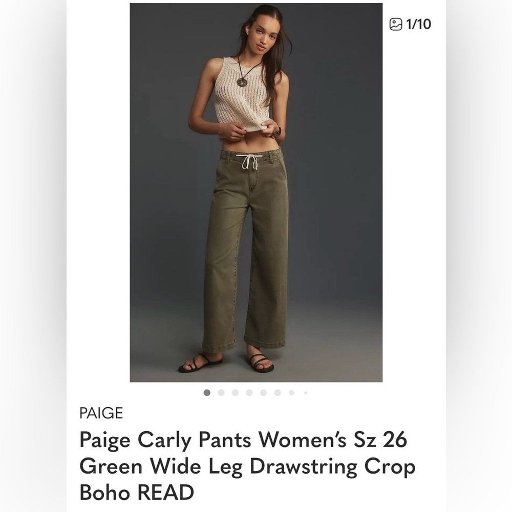 PAIGE Carly Olive Utility High-Rise Pants Sz 28